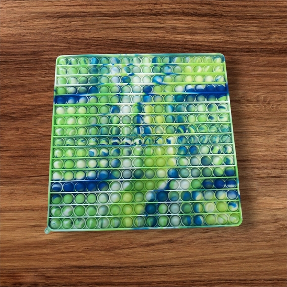 Other - Super Jumbo Push Pop Fidget Toy, Big Rainbow 256 Bubbles Blue Green